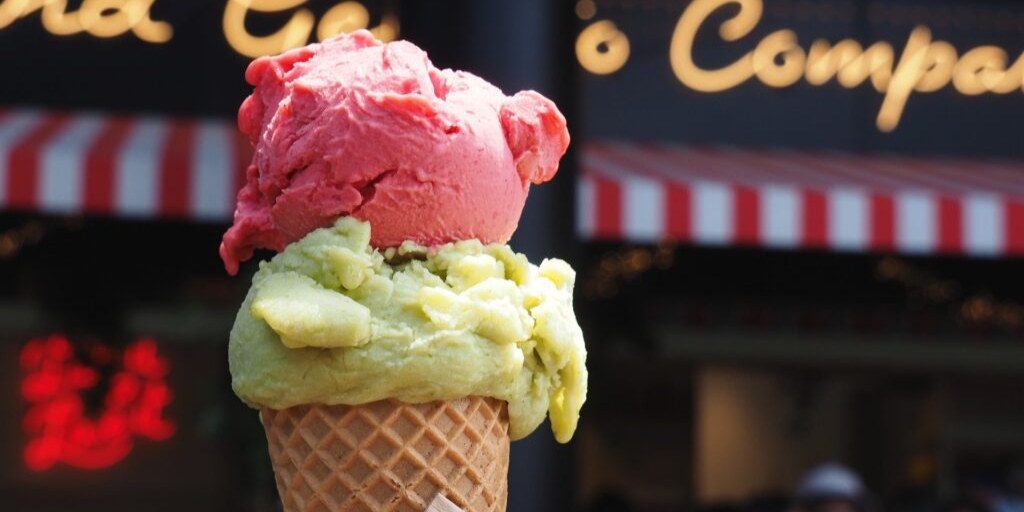 Gelato cone from an island gelateria