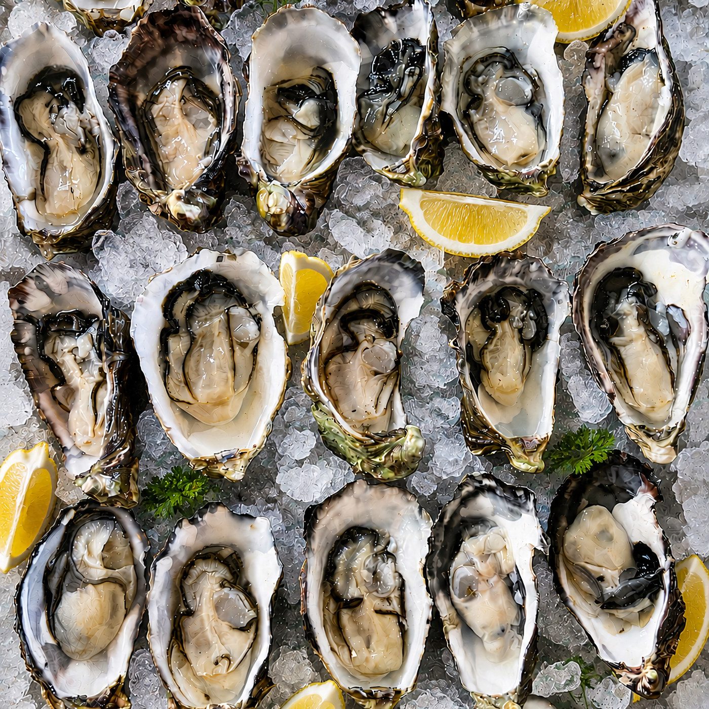 Fresh oysters with lemon